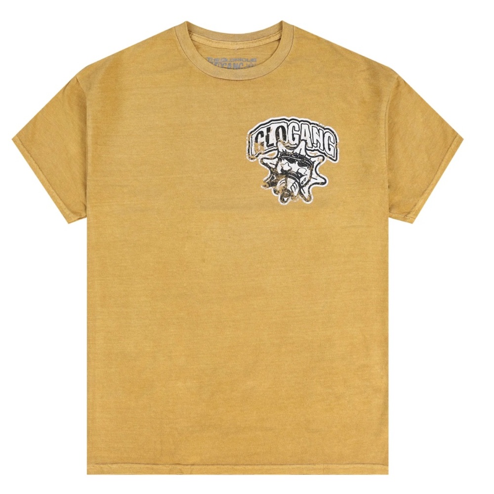 🔥 Glo Gang Distressed Logo Tee (Yellow) | Sizes M & L